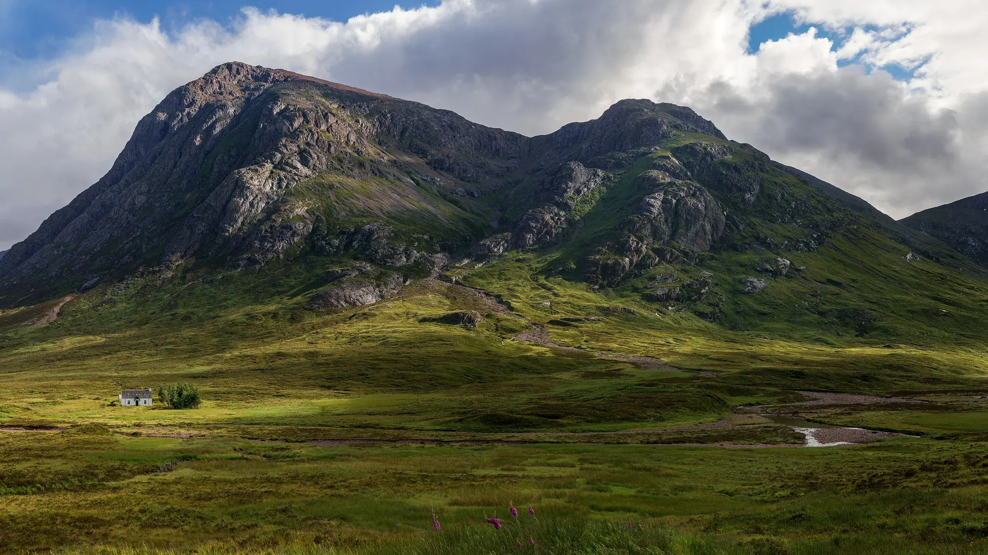 Buachaille Etive Mor and Lagangarbh cottage in Glen Coe