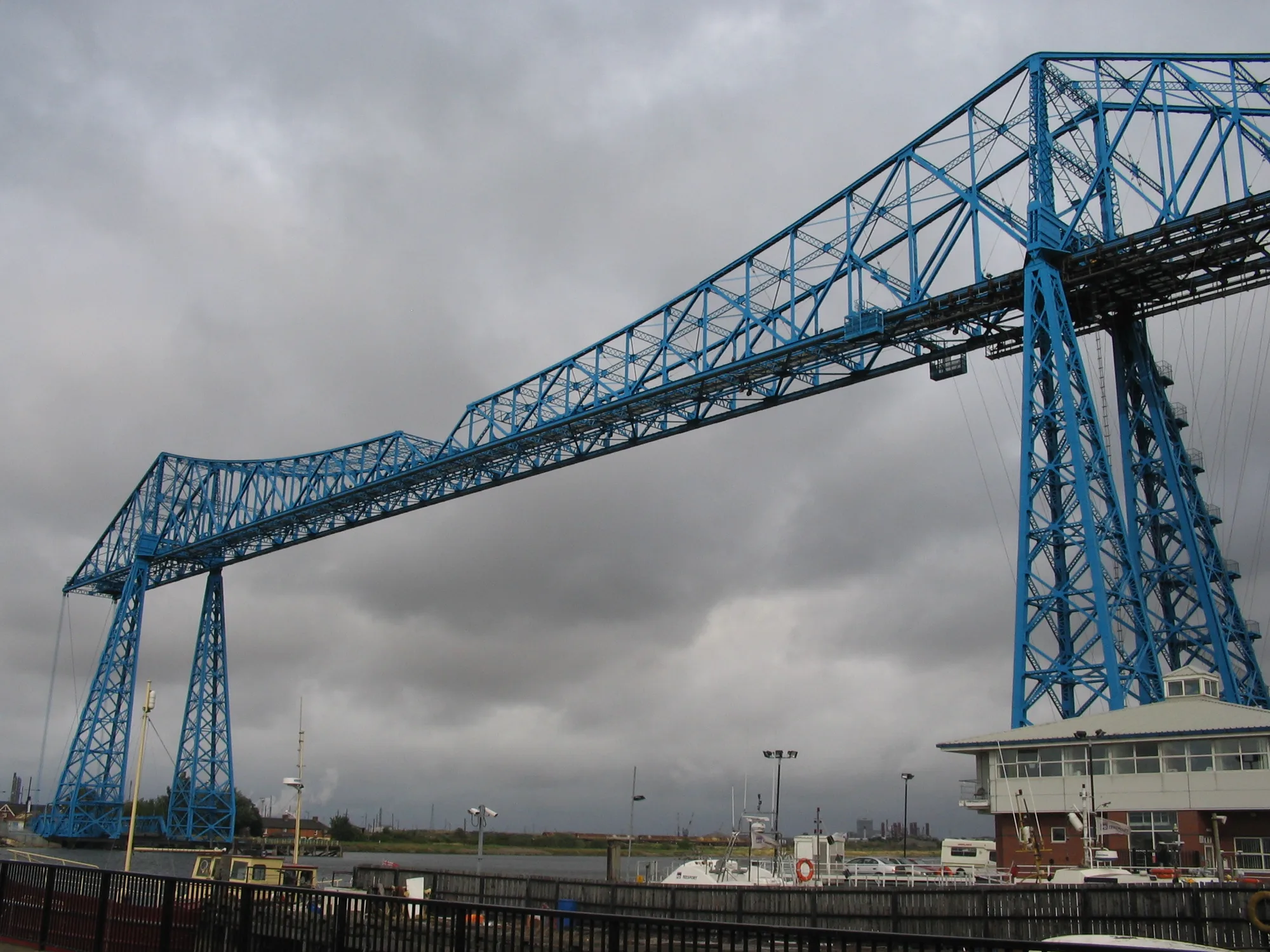 The Tees Transporter Bridge spanning the River Tees at Middlesbrough